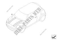 Retrofit, trim strip, engine comp. lid for MINI Cooper D 2.0 2010