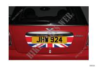 Rear number plate decals for MINI Cooper D 2.0 2010