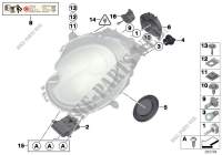 Single components for headlight for MINI One Eco 2009