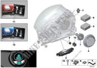 Individual parts for headlamp, halogen for MINI One 2014